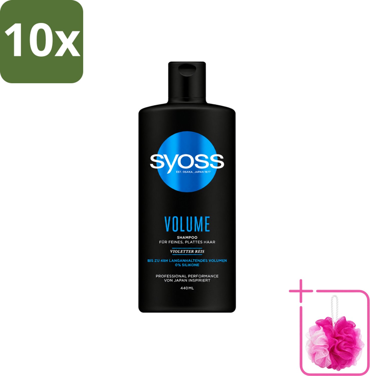 10 x Syoss – Shampoo – Volume – 440 ml - Bulkverpakking - Volume shampoo - Douchemop - Fijn haar shampoo