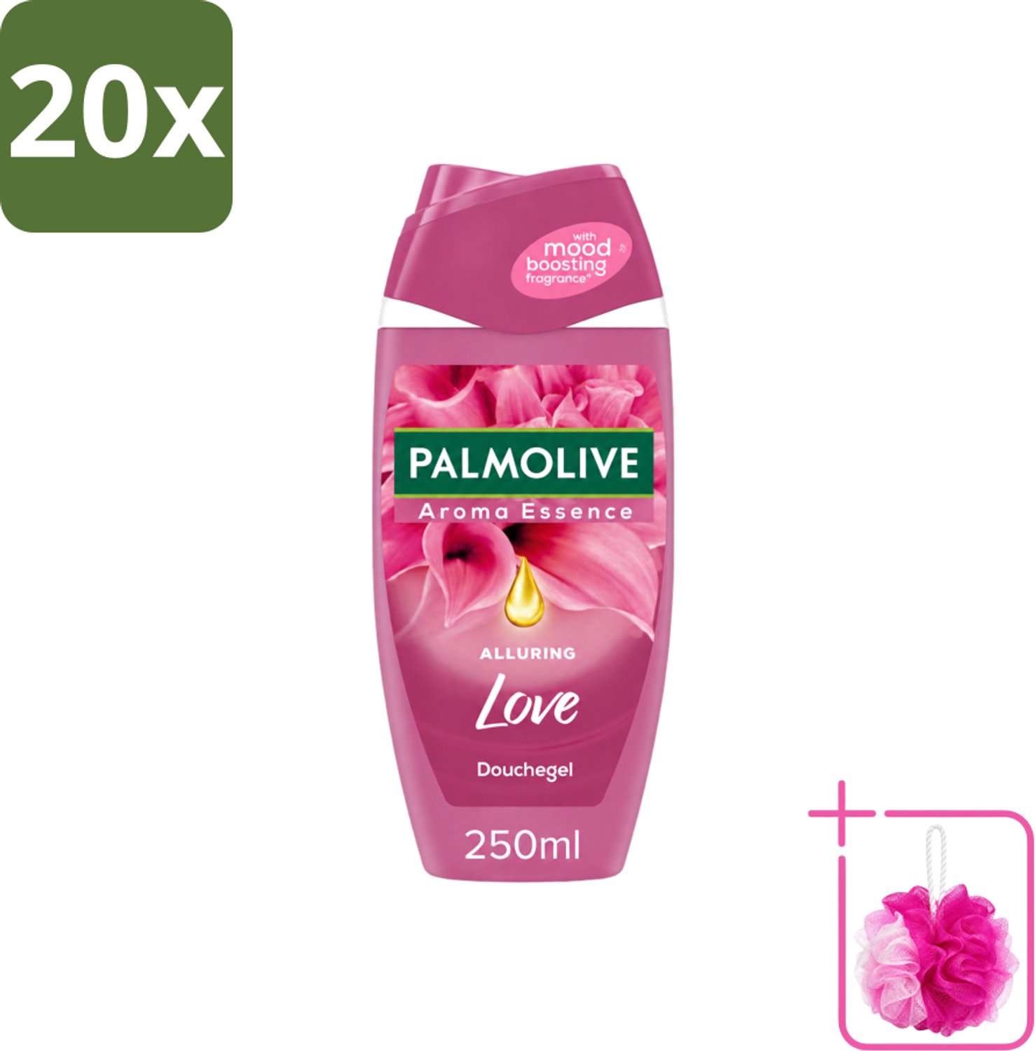 20 x Palmolive - Douchegel - Alluring Love - Aroma Essence - 250 ml - Bulkverpakking - Douchegel - Douchemop - Geur