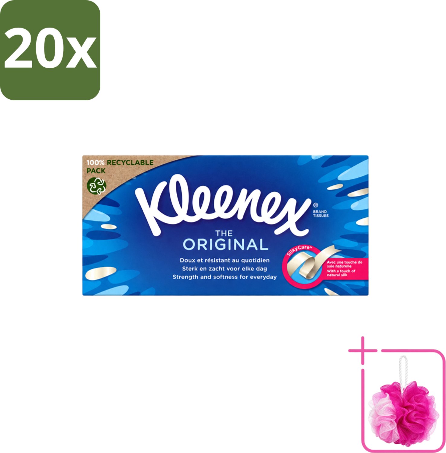 20 x Kleenex - Tissues - The Original - Voor Dagelijks Gebruik - 72 Stuks - Bulkverpakking - Tissue - Douchemop - Neusdoek