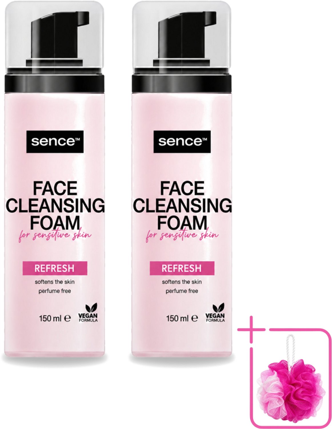 2 x Sence - Gevoelige Huid - Gezichtsreiniger - Foam - 150 ml - Bulkverpakking - Gevoelige huid reinigen - Douchemop - Gezichtsreiniger foam