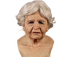Masker Realistische Oude Man Oude Dame Masker Griezelig Menselijk Latex Masker, Eng Rimpel Masker Halloween Cosplay Masker Partij Rekwisieten (A)