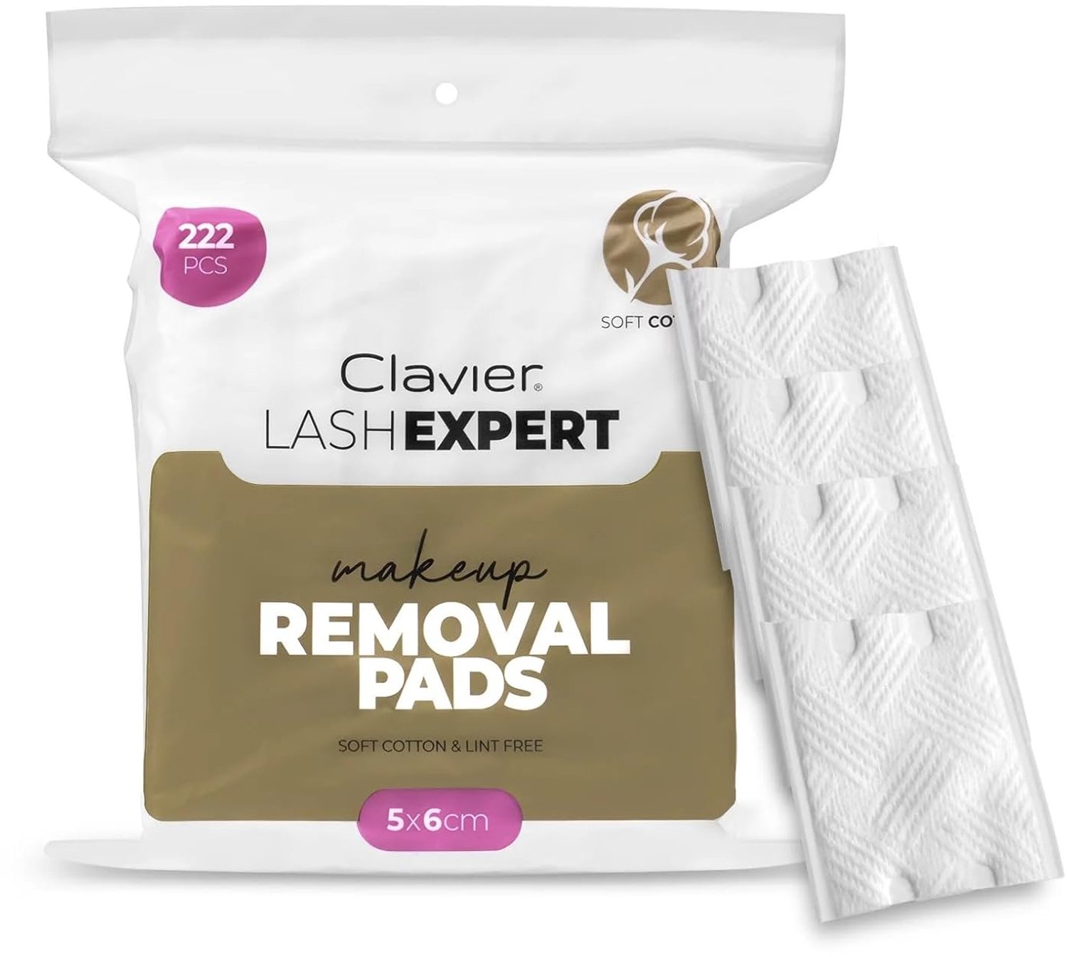 Clavier Make-up Remover Pads - Zacht Katoen, 222 Stuks
