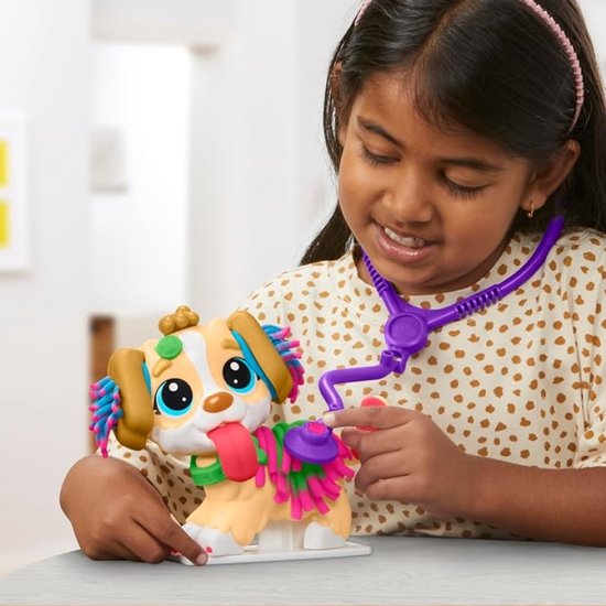 Play-Doh Care 'n Carry Dierenartsspeelset met Hondje, Reismand, 10 Accessoires en 5 Kleuren Boetseerklei — cadeau in Spellen & Speelgoed - foto 2