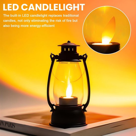 6x LED Lantaarns: Decoratieve Mini Lantaarns met LED Kaars — afbeelding 4