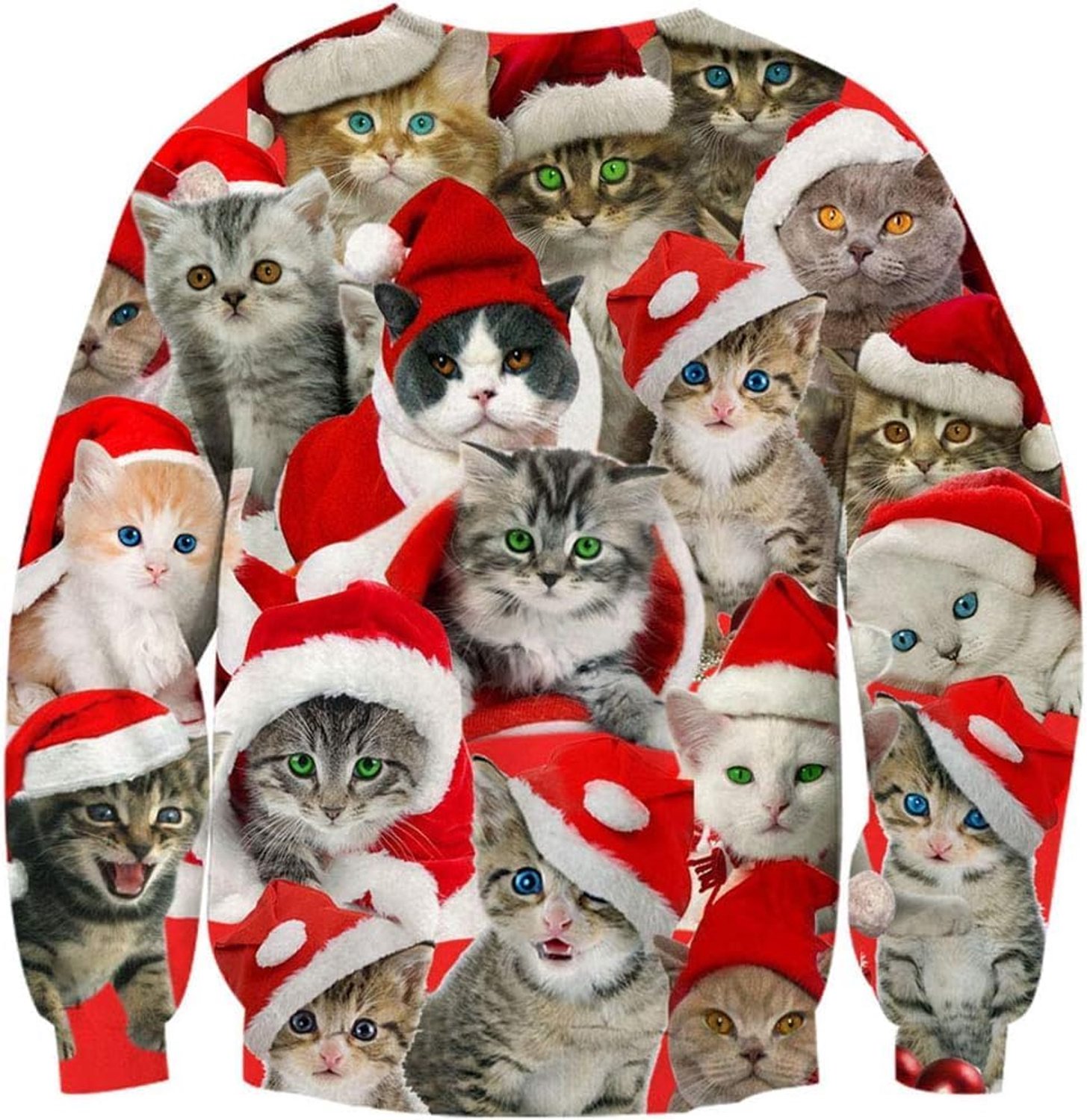 Nieuwigheid 3D-print lelijk Kerstmis sweatshirts pullover jumpers lelijke kersttrui S-XXL, A-Christmas Cat, XL