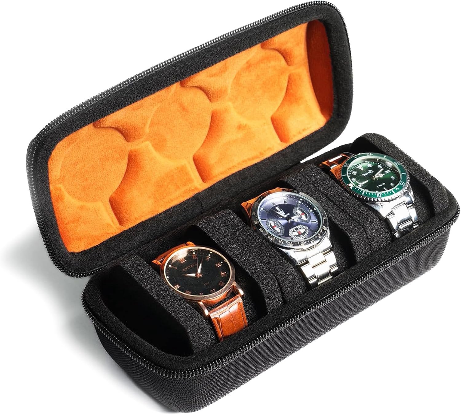Reis Horloge Rol Tas - Zwart, 3 Slots - Beschermende Opberging