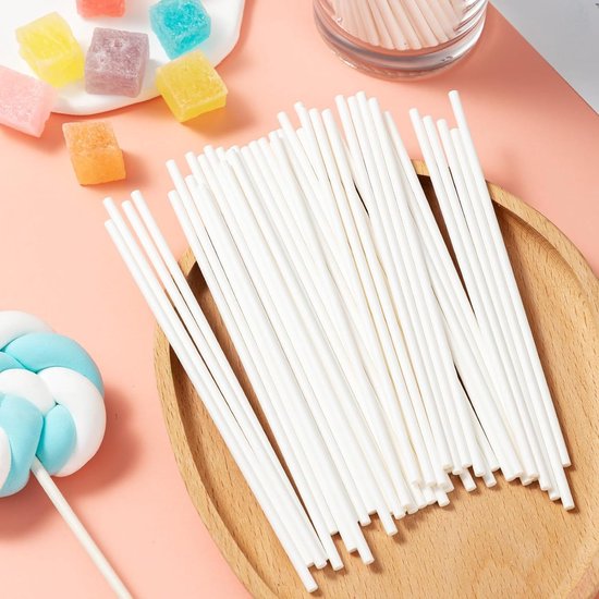 50 stuks cakepopstelen, stelen voor cakepops van papier, 10 cm cake-pop-stelen, lollipop sticks, voor snoep, bakken doe-het-zelf, taartdecoratie — afbeelding 5