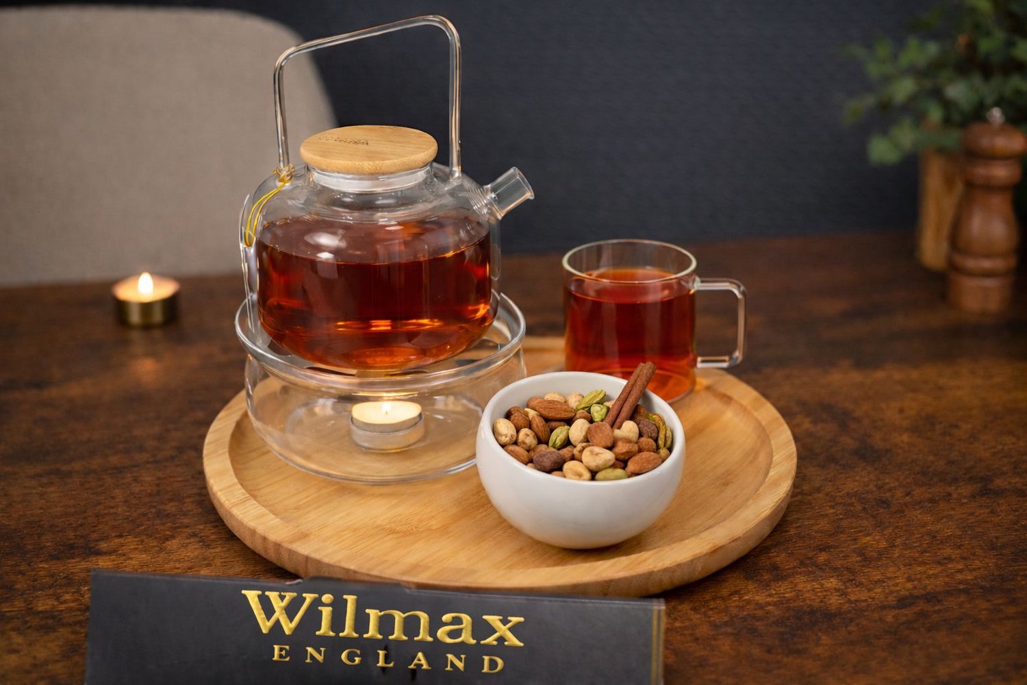 Wilmax Servies van Borosilicaatglas, Bamboe & Porselein