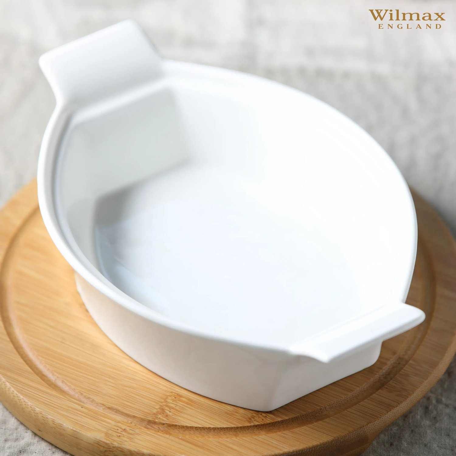 Wilmax Bakvorm ovaal 22 cm Porselein Wit WL-997009/A