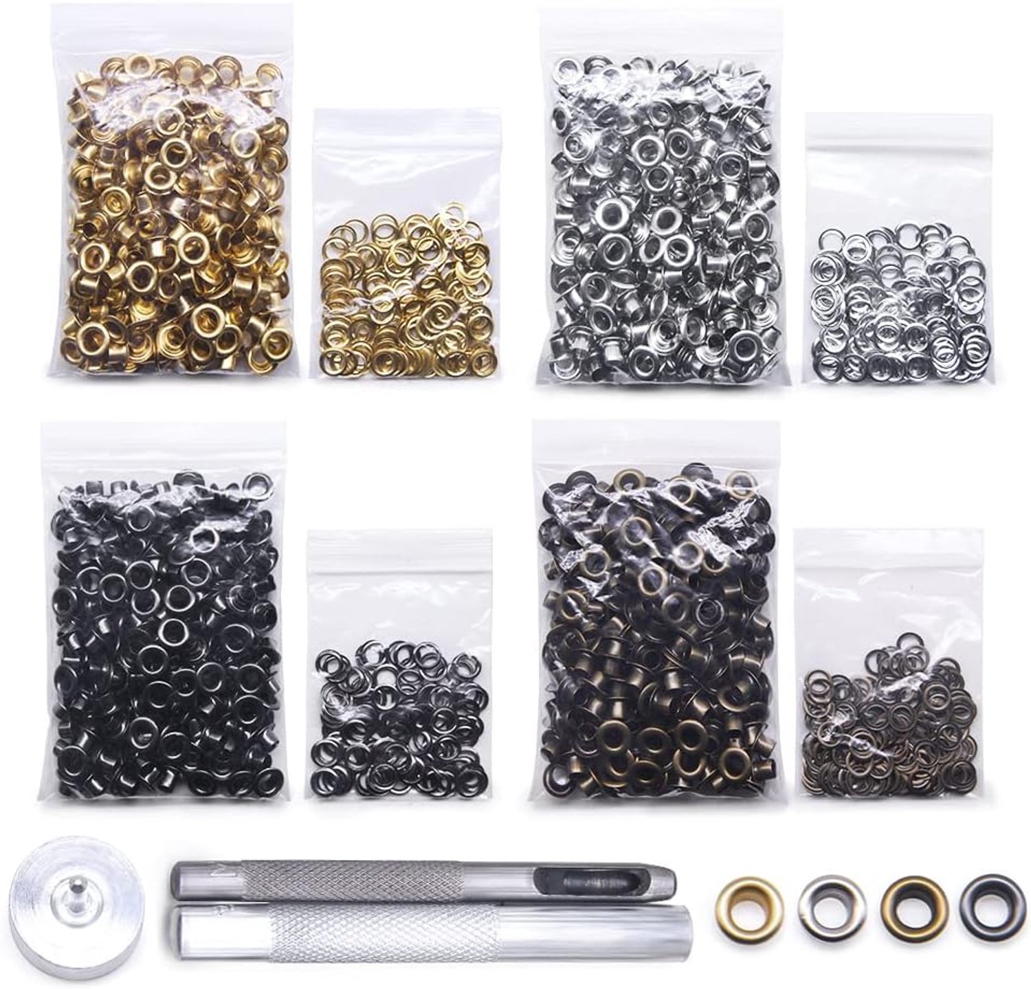 Gereedschapsset, 800 sets, instelgereedschap met oogtang, ooggereedschap, set voor leer, canvas, zeil, tent, 200 # binnen, 4 mm