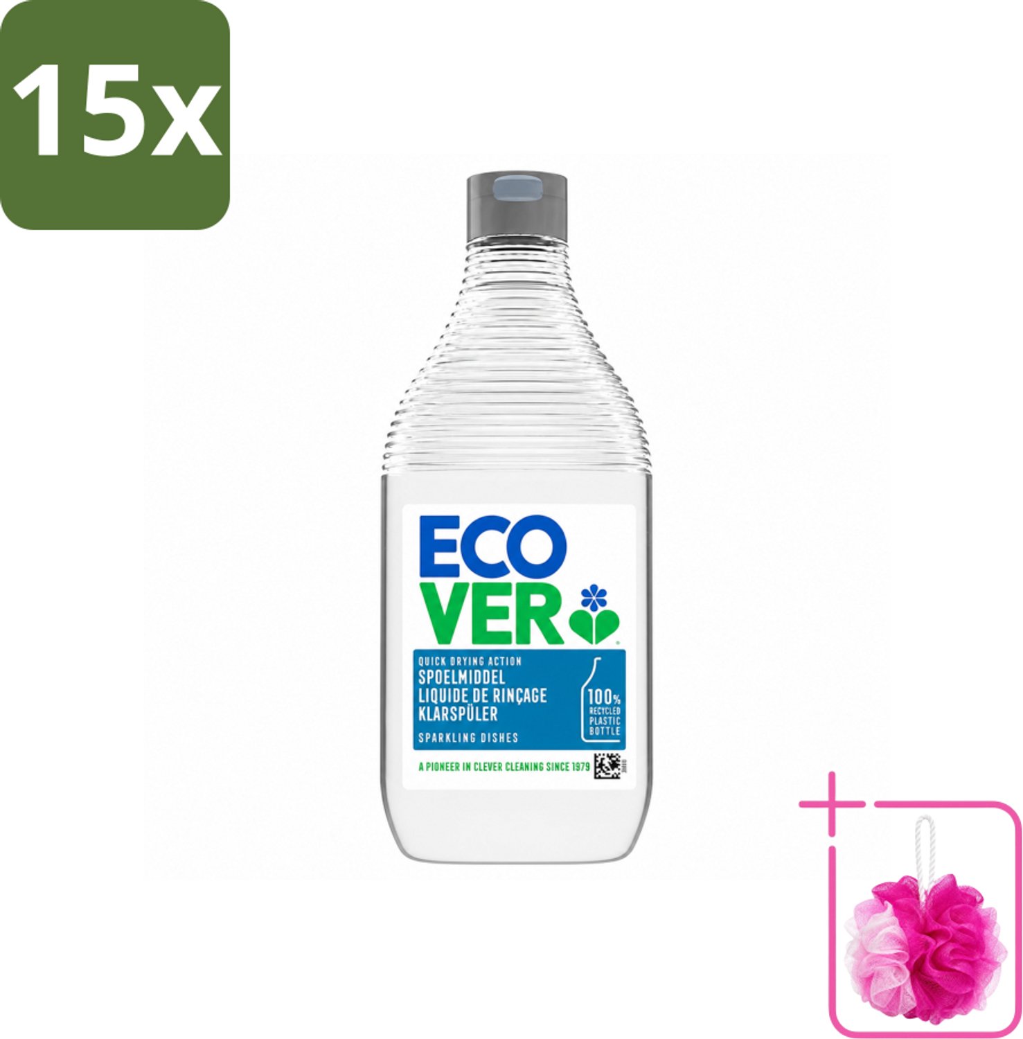 15 x Ecover - Spoelmiddel - 450 ml - Bulkverpakking - Spoelmiddel - Douchemop - Vaatwas