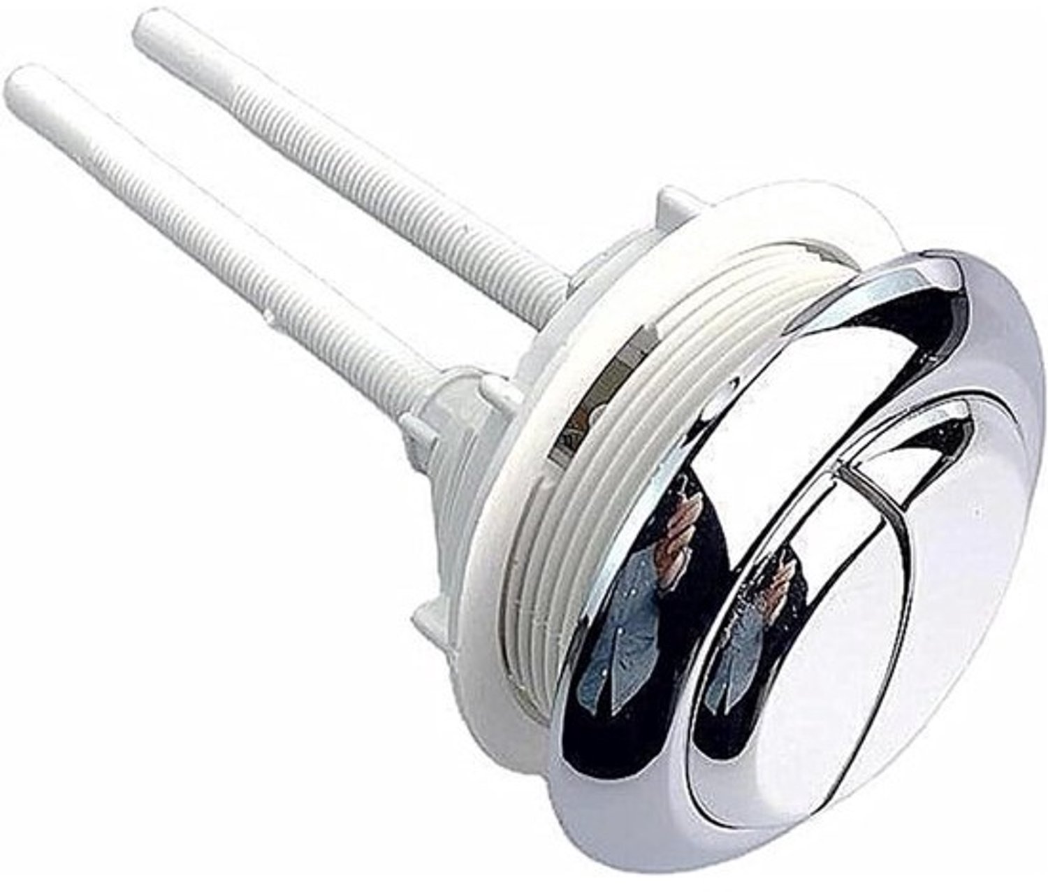 Toiletknop - Spoelknop - Onderdeel voor toilet - Dubbele druk - 59-65 mm - Zilverkleurig