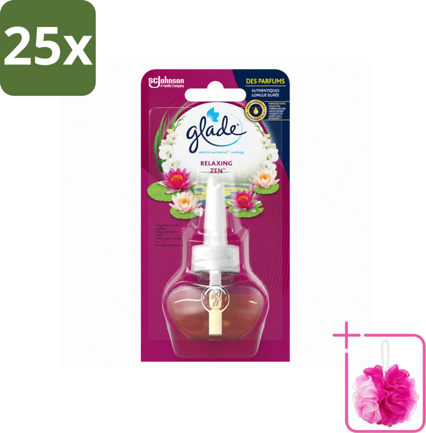 25 x Glade - Navulling Elektrische Olie - Relaxing Zen - Zonder Houder - Bulkverpakking - Ontspanning - Douchemop - Geur