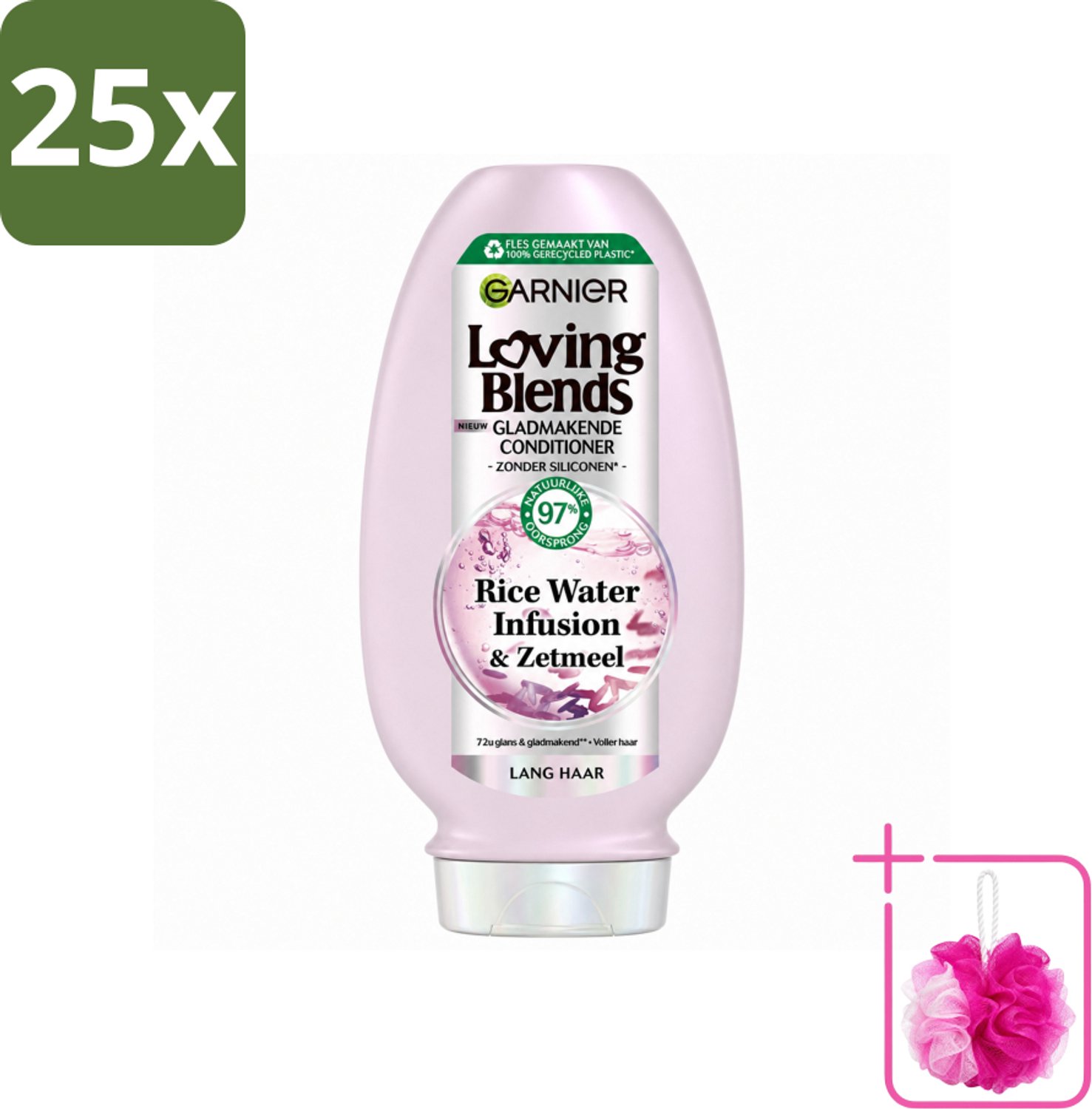 25 x Garnier - Loving Blends Rice Water Infusion - Conditioner - Glans & Zachtheid - Lang Haar - 250 ml - Bulkverpakking - Haarverzorging - Douchemop - Glans