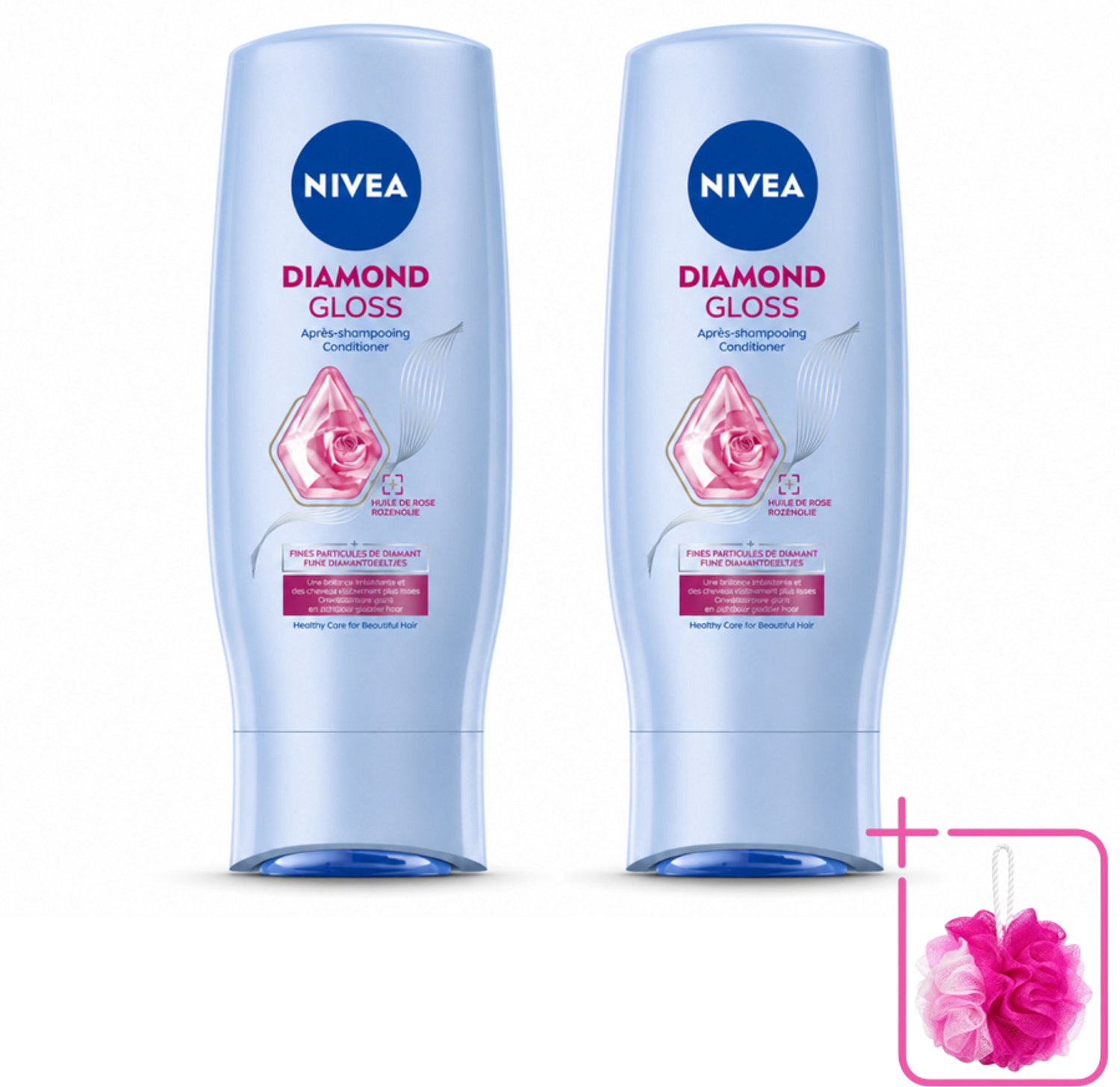 2 x NIVEA - Diamantglans Conditioner - Crèmespoeling - Voor Glans - 200 ml - Bulkverpakking - Diamant glans - Douchemop - Haar verzorgen