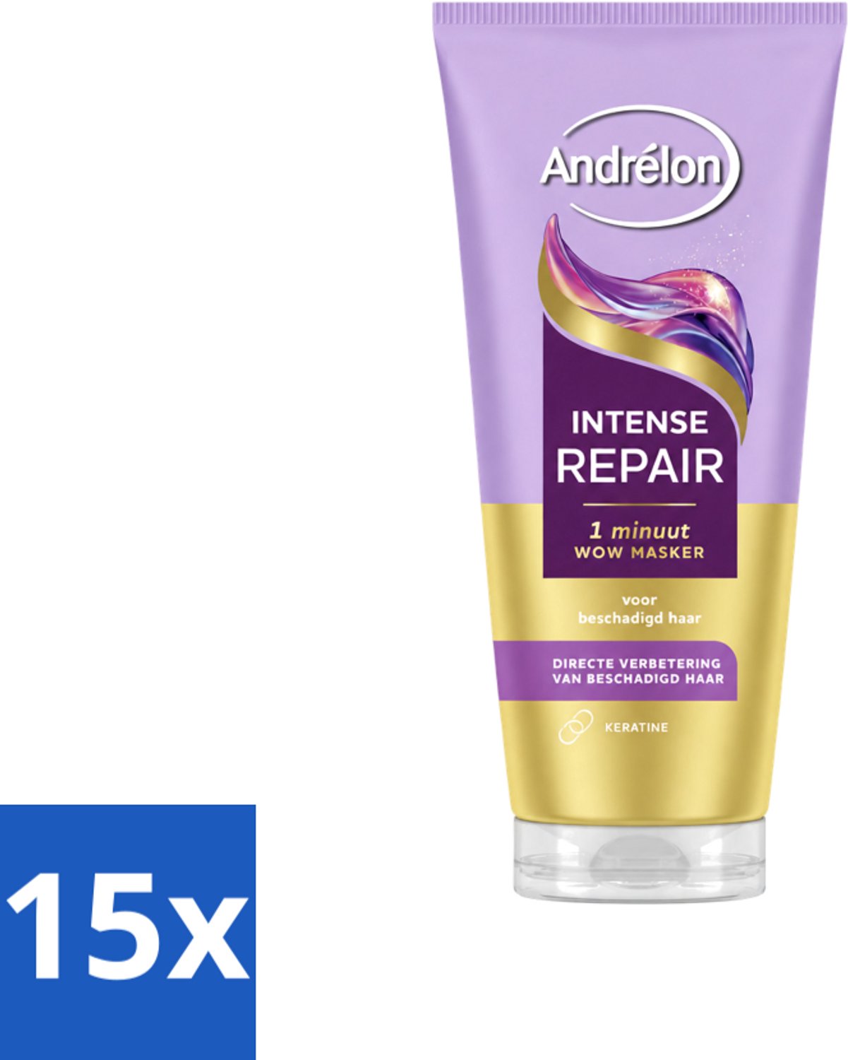 15 x Andrélon – Haarmasker WOW – Intense Repair – 180 ml - Voordeelverpakking - 15 stuks
