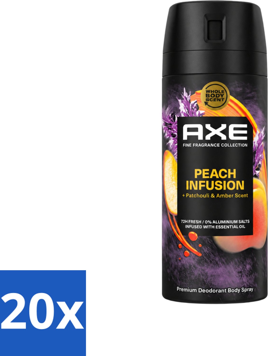 20 x Axe – Deodorant – Peach Infusion – 150 ml - Voordeelverpakking - 20 stuks