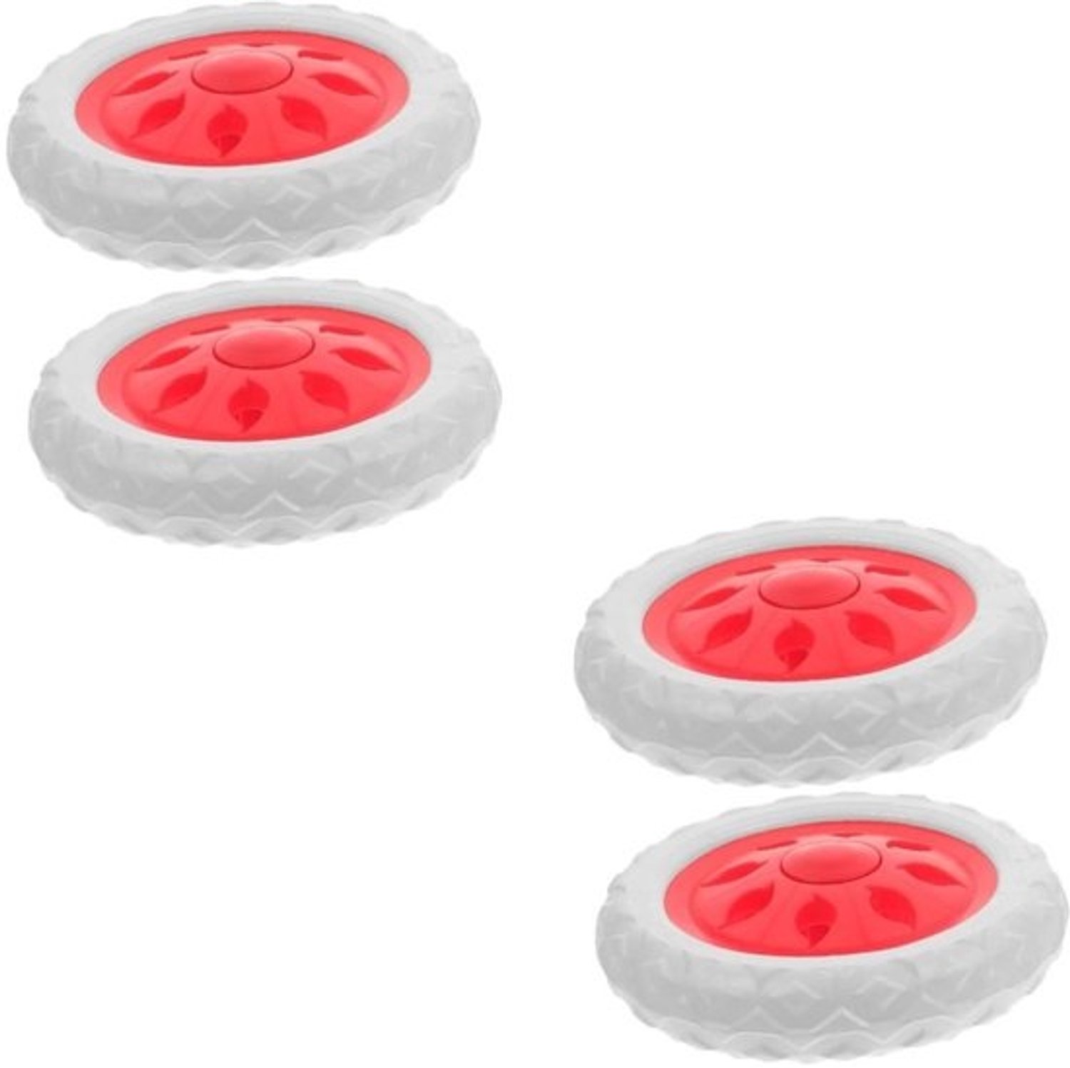 Zwenkwielen voor winkelwagen - Vervangingswielen - Goederen vervoeren - EVA en rubber - 16 cm - Rood