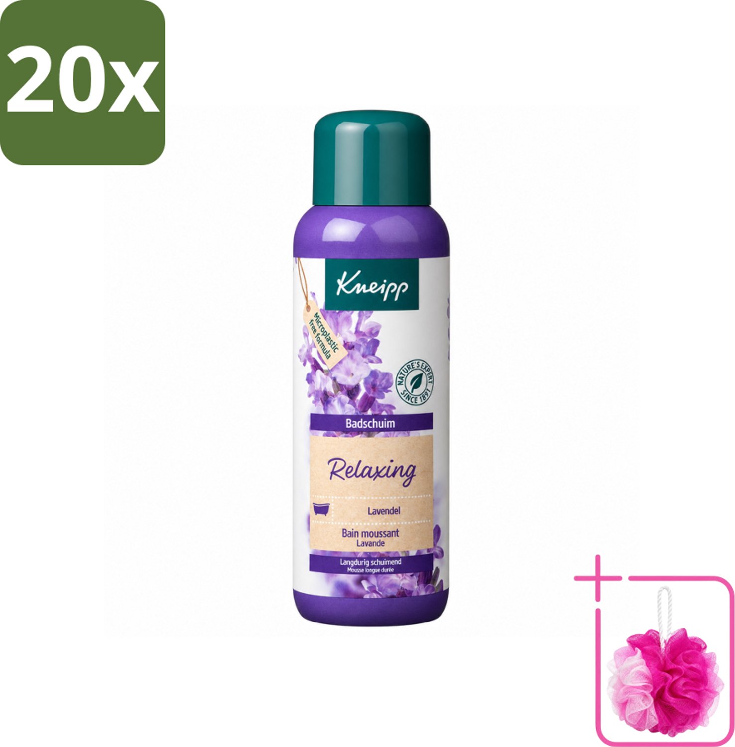 20 x Kneipp - Badschuim - Lavendel - Bloemige geur - 400 ml - Bulkverpakking - Badshuim - Douchemop - Ontspanning
