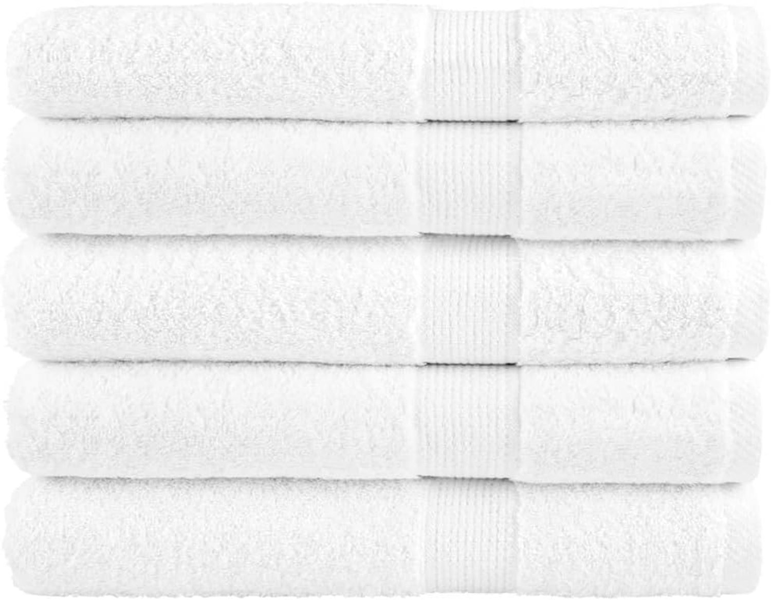 Handdoeken, 25 stuks, wit, 80 x 200 cm, 600 g/m², van 100% ringgesponnen katoen, absorberende badstofhanddoeken, Oeko-Tex-gecertificeerd voor hygiëne en comfort