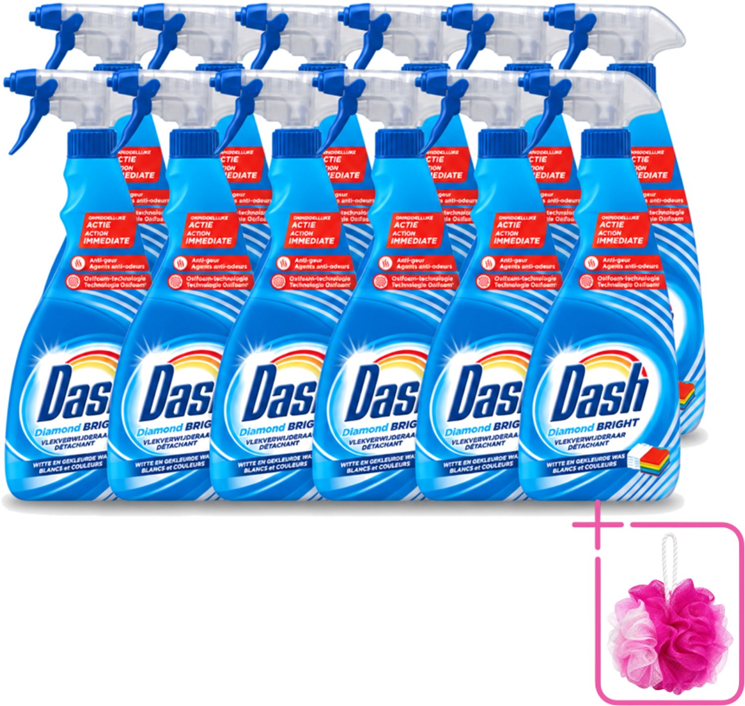 12 x Dash - Vlekverwijderaar - Vloeibaar - Krachtige Reiniging - 750 ml - Bulkverpakking - Vlekverwijderaar - Douchemop - Wasmiddel