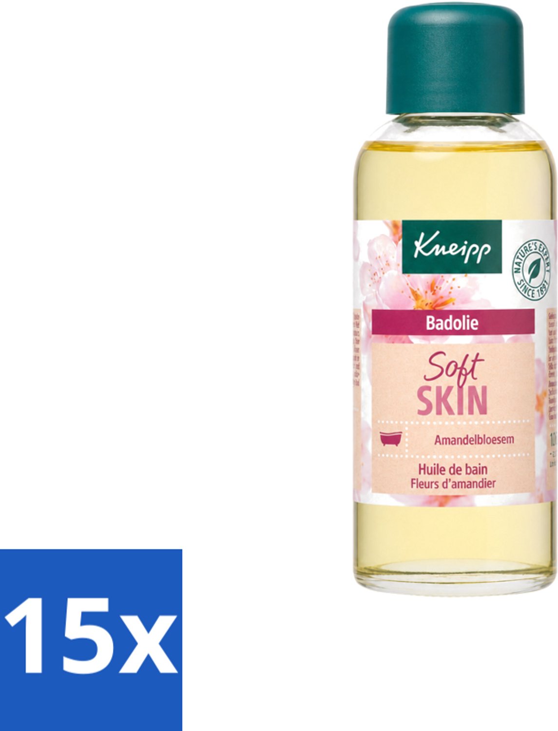 15 x Kneipp - Badolie - Amandelbloesem - Voor droge en gevoelige huid - 100 ml - Voordeelverpakking - 15 stuks