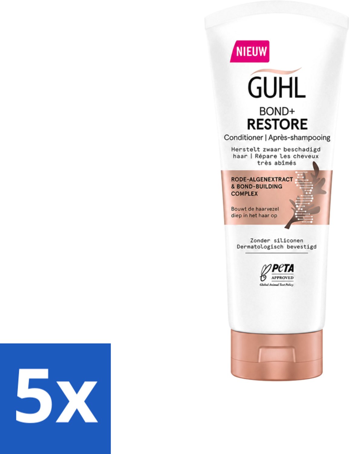 5 x Guhl - Conditioner - Bond+ Restore - 200 ml - Voordeelverpakking - 5 stuks