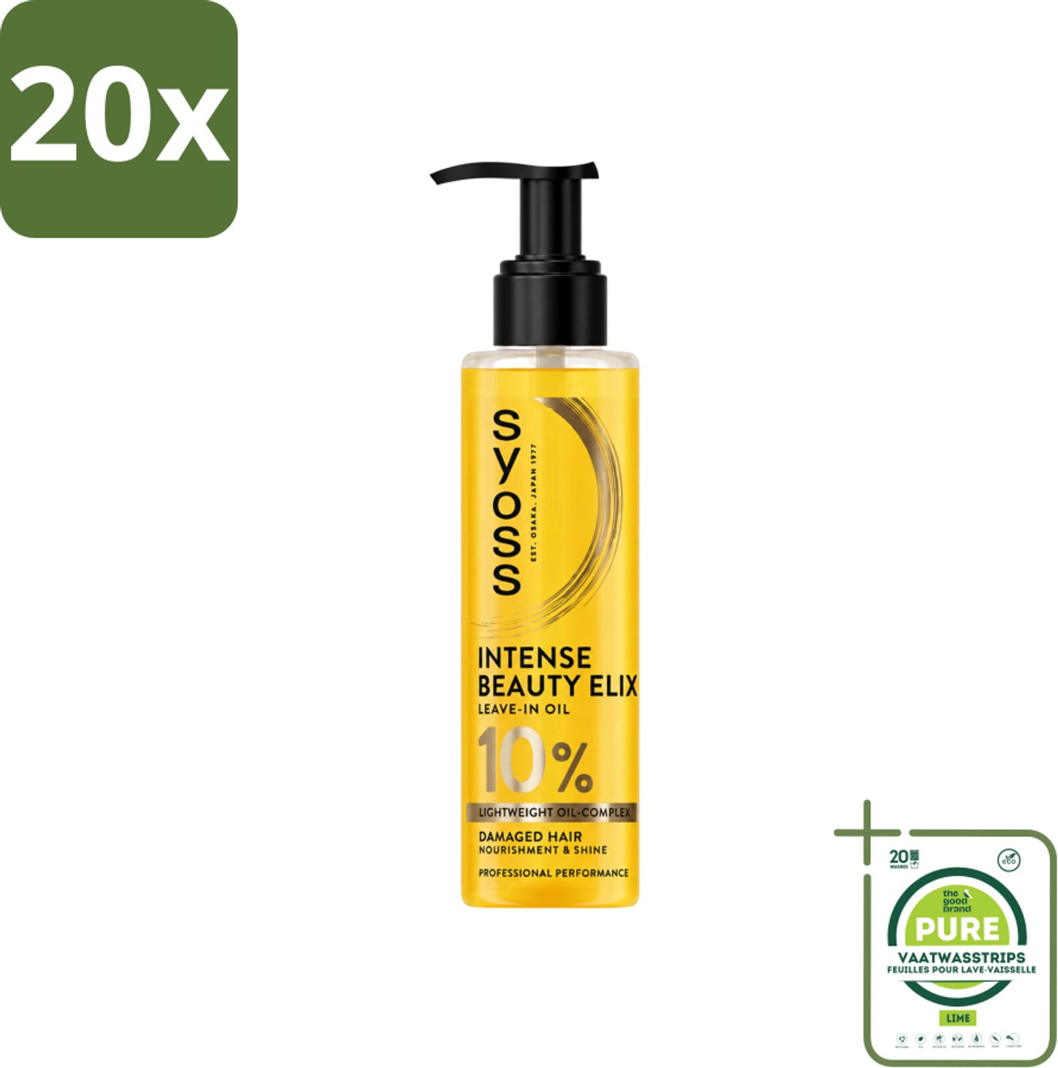 20 x Syoss - Beauty Elixir - Haarolie - Voedt & Glanst - 100 ml - Grootverpakking - Vaatwasstrips - Haarolie - Glans - Voeding - Droog Haar - Beschadigd Haar