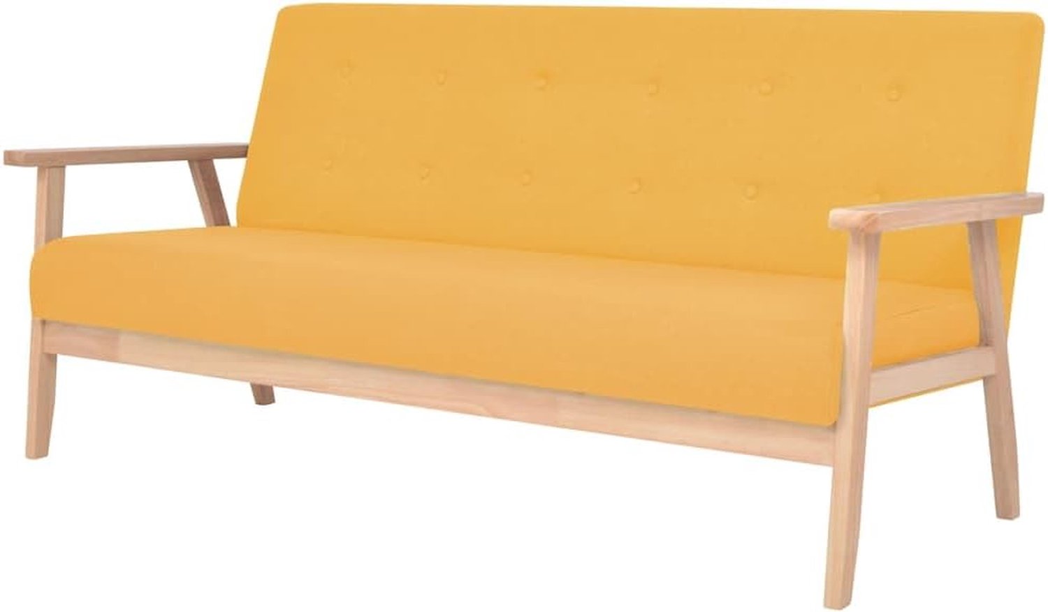 Stof geel met zachte polyester bekleding en massief houten frame voor stabiliteit en eenvoudige montage in Scandinavisch design