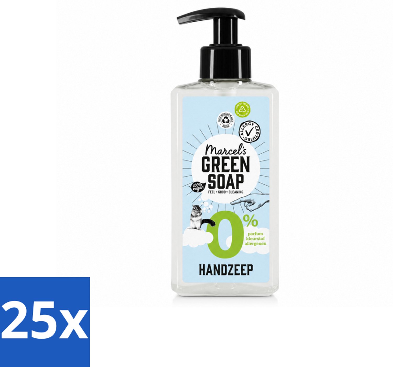 25 x Marcel's Green Soap - Handzeep 0% - Zachte verzorging - 250 ml - Voordeelverpakking - 25 stuks
