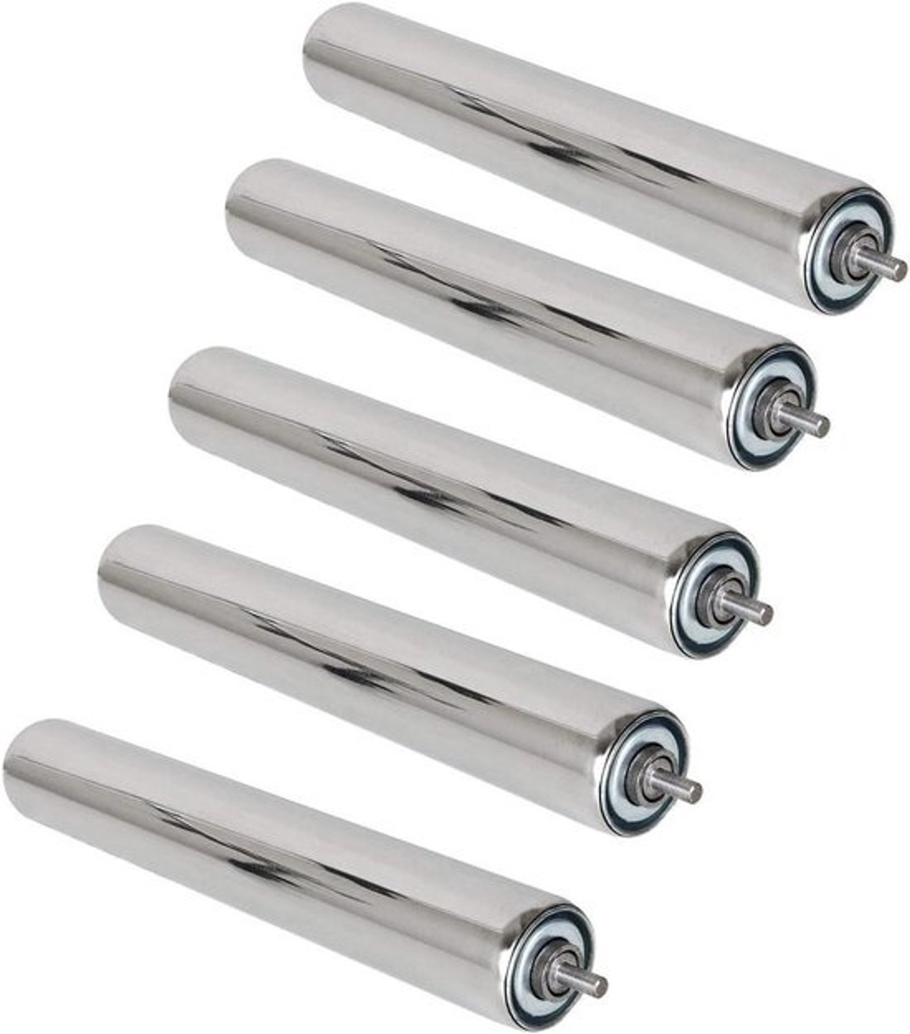 Stalen rollenbaanrollen - Transportbandonderdelen - Materiaalbehandeling - Roestvrij staal - 50 mm diameter - Zilver