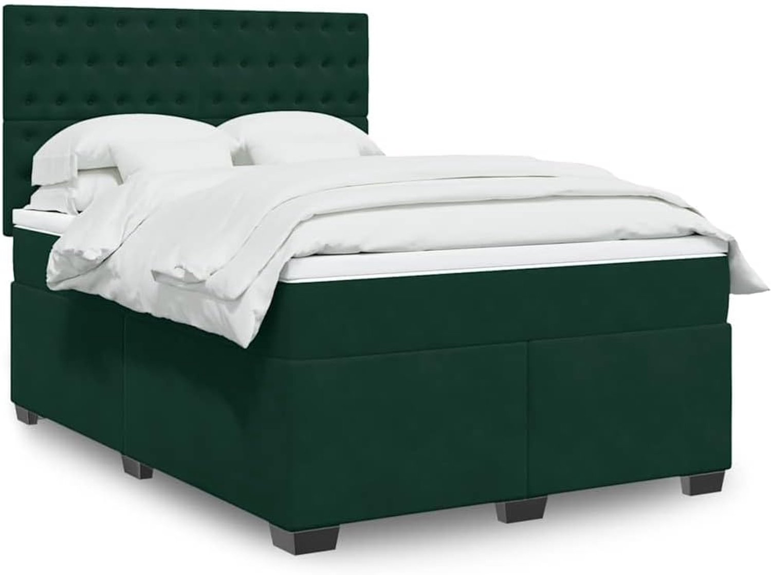 Pocketvering donkergroen boxspringbed 140x200 cm