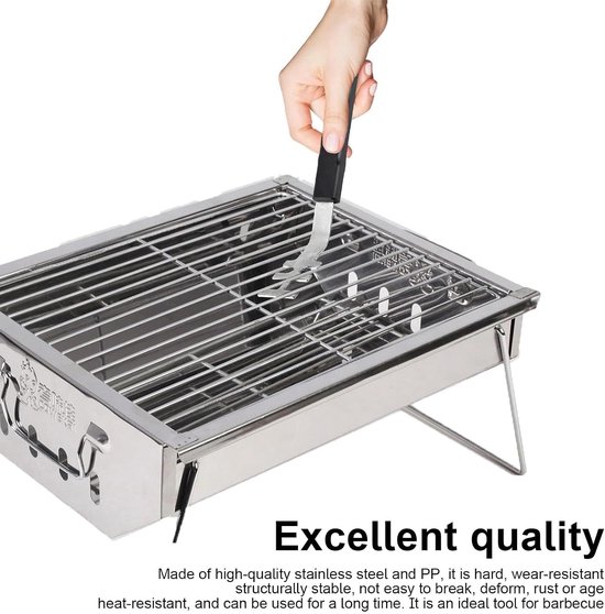 2 stuks grillrooster handvat 27 cm, grillrooster handvat van roestvrij staal met een dikte van 3 mm, grillrooster handvatten met een 29 cm vork, voor gezinnen, camping en restaurants — afbeelding 3