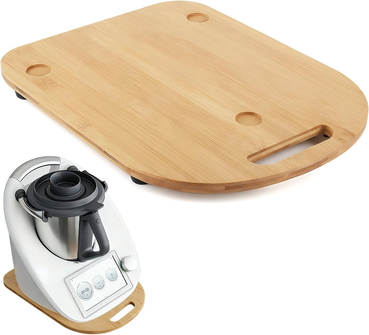 Schuifplank voor Thermomix TM6/TM5, Onderstel voor Thermomix, Bamboe Houten Platform/Schuifblad - Bamboe