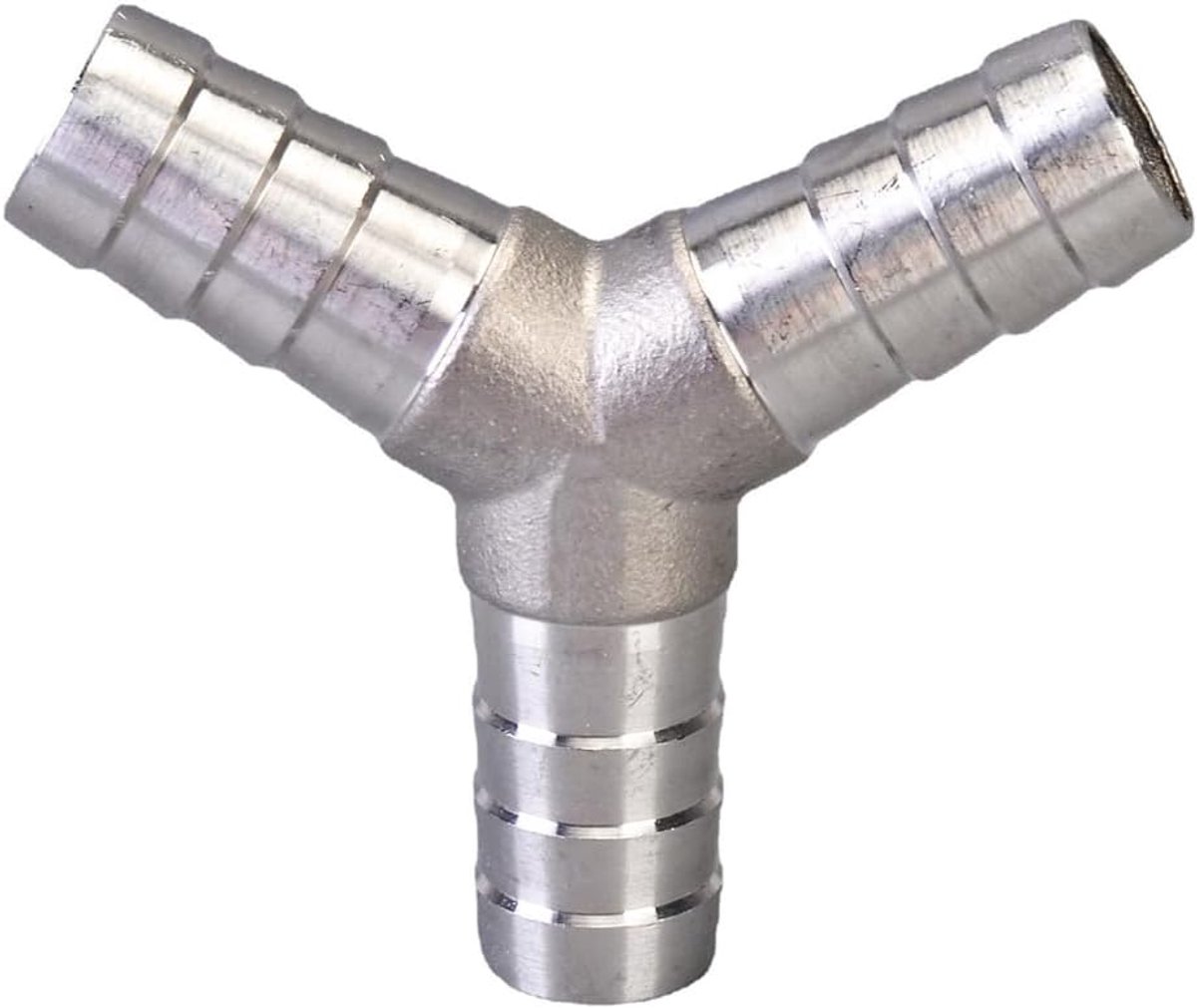 Pijpverbinding, 12mm roestvrijstalen 3-weg slangkoppeling connector, getande slangfitting voor water/brandstof/gas
