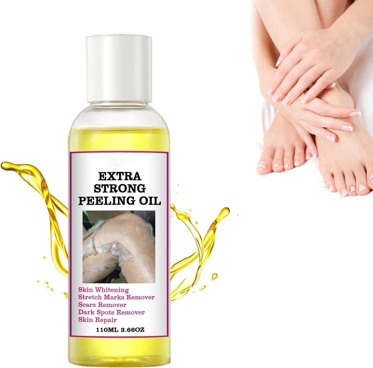 Peelingolie voor lichaam en gezicht, veilig geel, extra sterk, peeling, voor zwarte huid, whitening wasverzachter callus removal