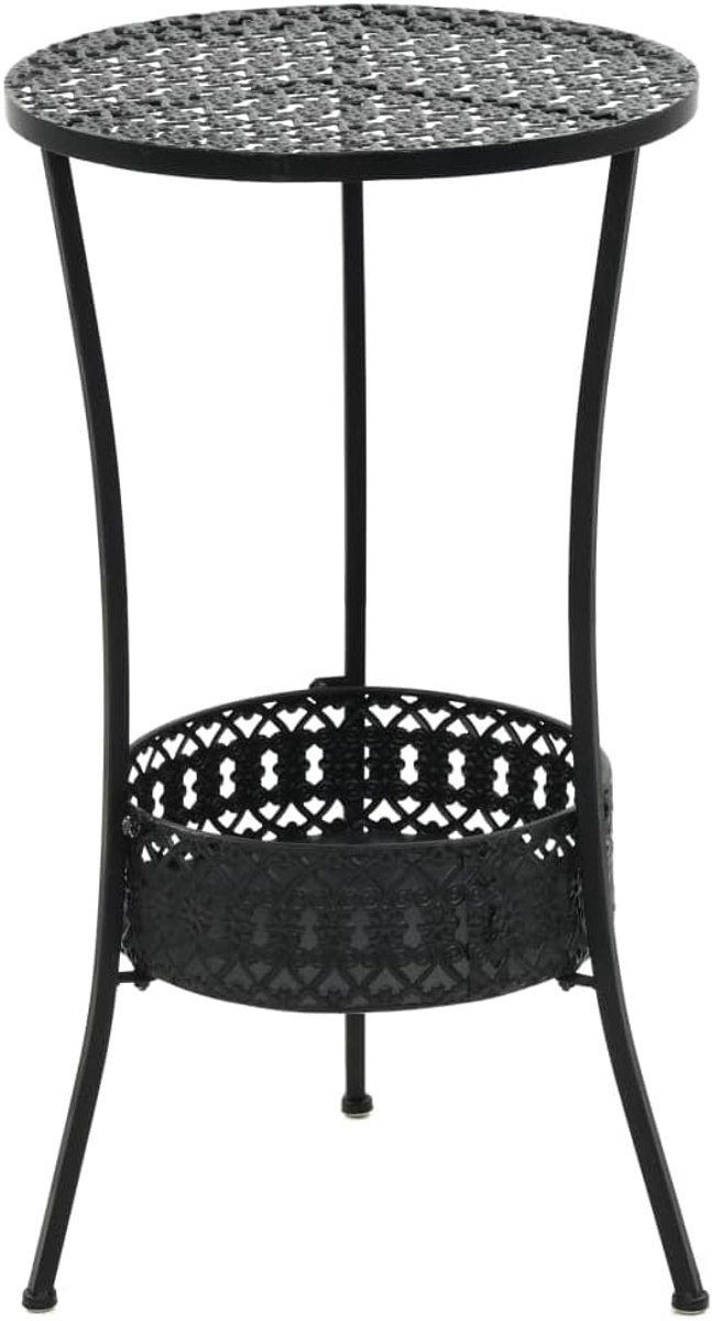 Zwart, 40 x 70 cm, metaal, outdoor tafel, tuin, lounge-tafel, balkon, eettafel, patiotafel voor tuinen, terrassen, balkons