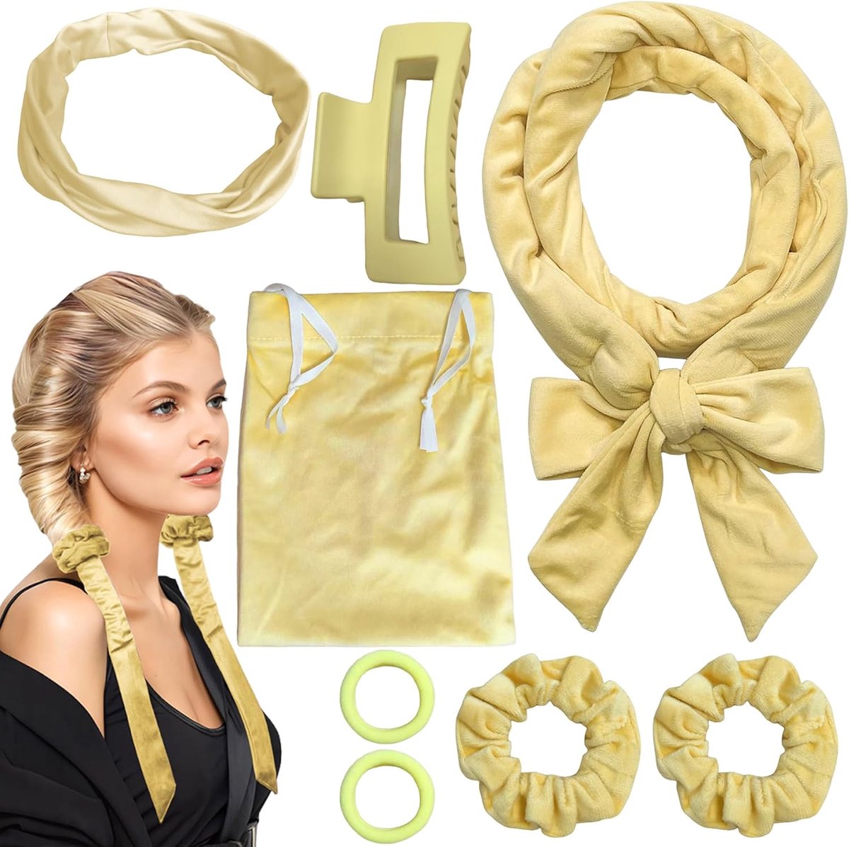 8 stuks krullen zonder hitte (beige)