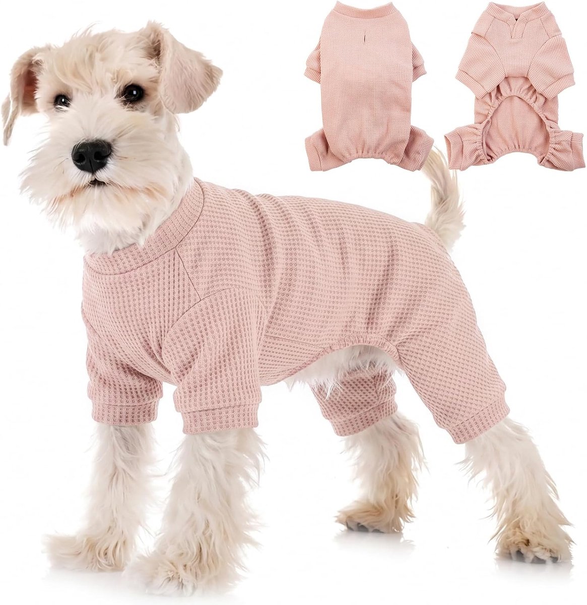 Hondenpyjama, lichte hondenbody, onderoverall voor thuis, hondenoverall, zomer, ademende hondenoverall, bontbescherming, slaap- en huispak, roze, L
