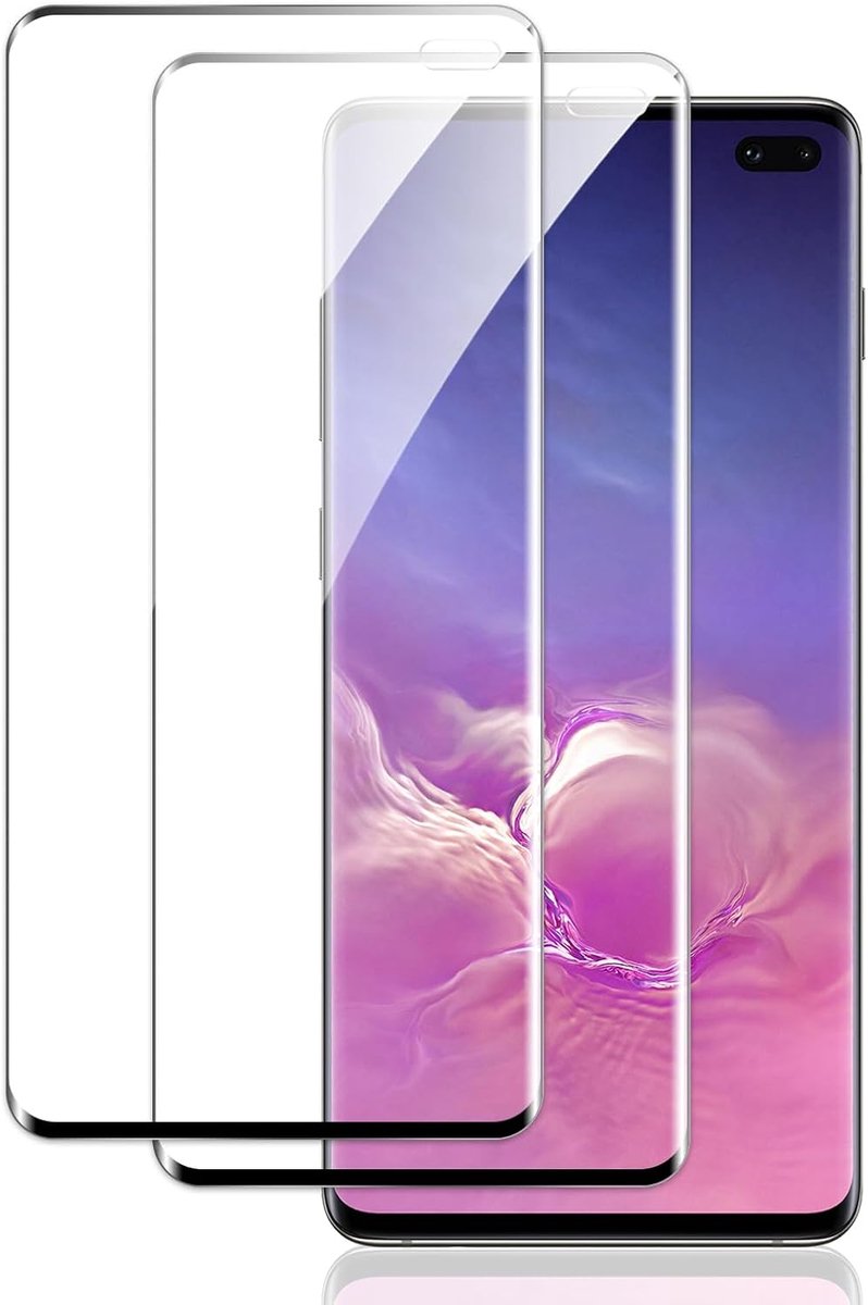 Displaybeschermfolie voor Samsung Galaxy S10 Plus, accessoires, 3D-curved volledige afdekking, schermbescherming, gehard glasfolie, krasbestendig, hardheidsgraad 9H, luchtbelvrij, 2 stuks