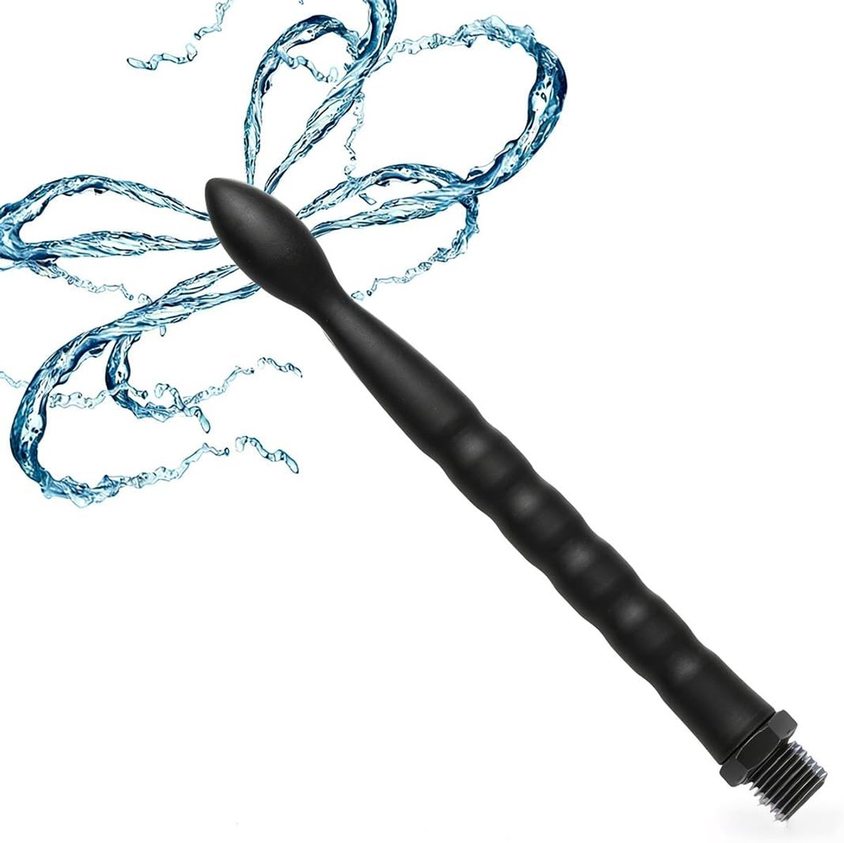 Vaginale Reiniger, Anale Irrigator met 8 Gaten van Siliconen, Anale Douche voor het Reinigen van de Anus, Geschikt voor Homostellen, Mannen en Vrouwen (Zwart)