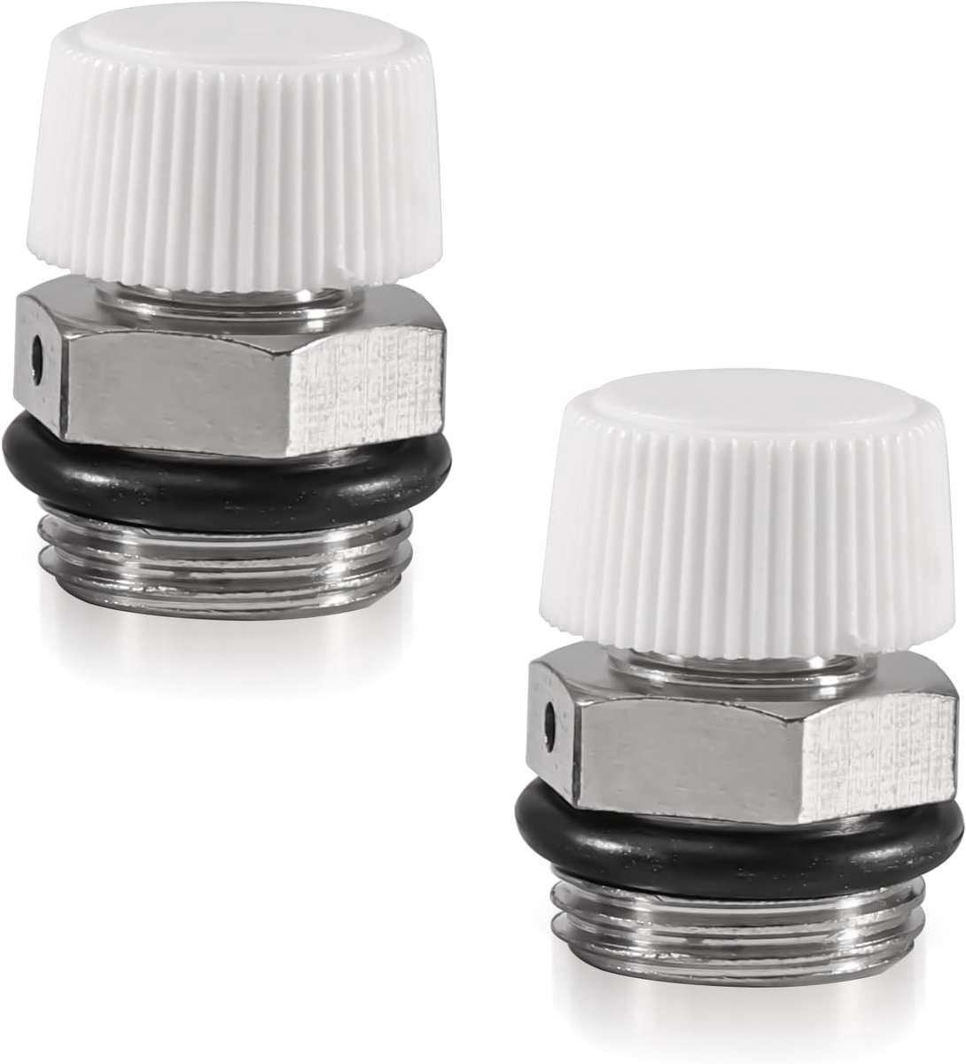 2 stuks radiator-ontluchtingsventiel 3/8 inch, 3/8 inch messing ontluchter met draaibare kunststof kop, koperen ventilatieventielen, afvoerventiel voor luchtvrijgave in verwarmingssystemen en