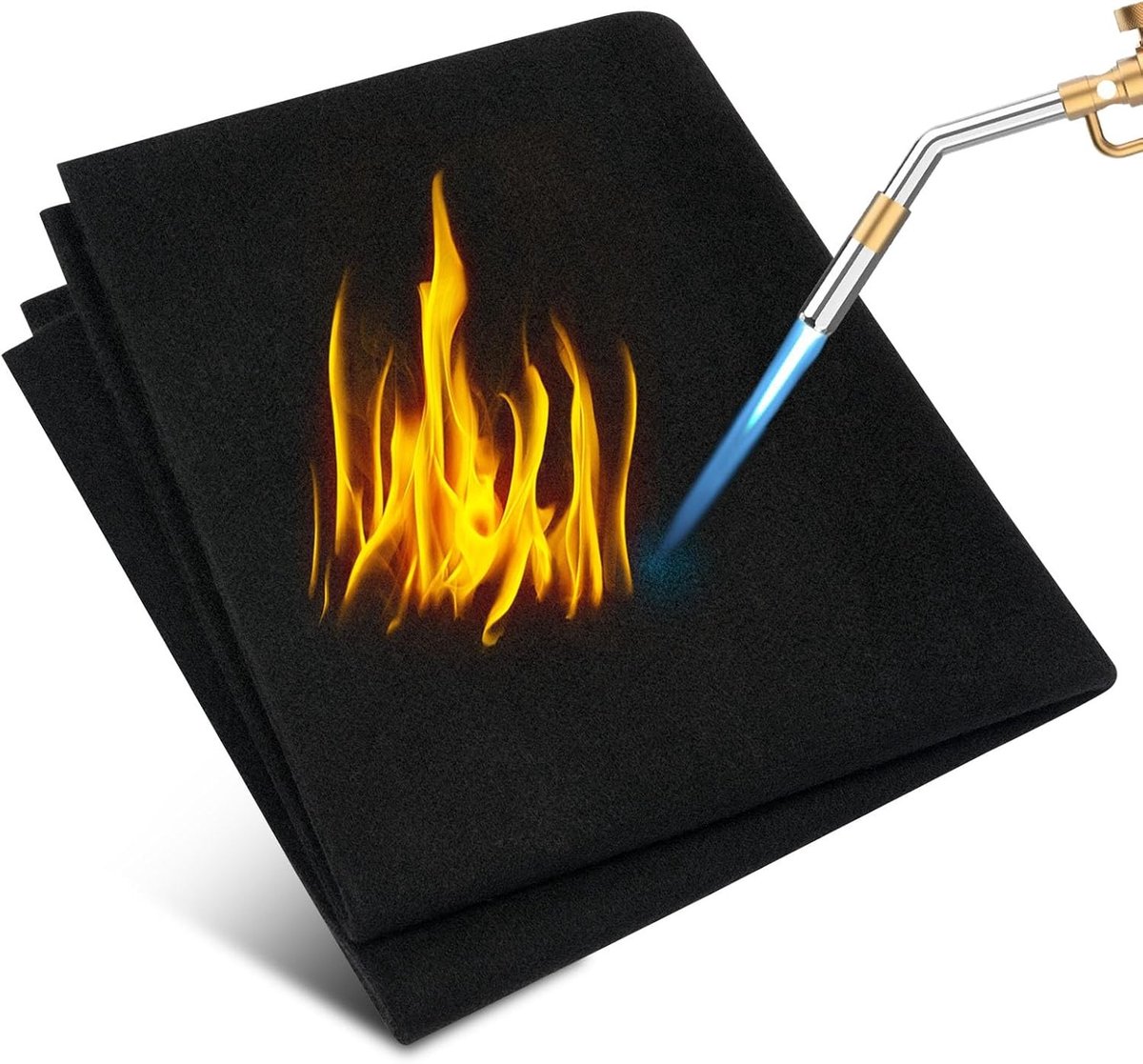 Hittebestendige Mat voor Laswerk en Grill, Vlamvertragend en Brandwerend Materiaal tot 1.000 °C, Ideaal voor Stoven en Loodgieterswerk (50 x 50 cm)