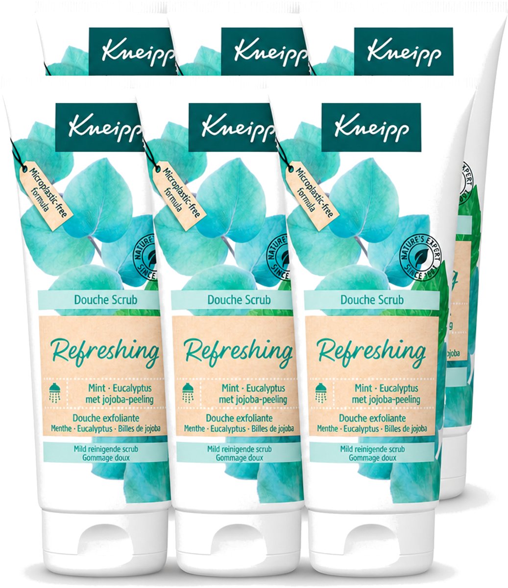 6 x Kneipp - Douche scrub - Refreshing - Mint & Eucalyptus - 200 ml - Voordeelverpakking - 6 stuks
