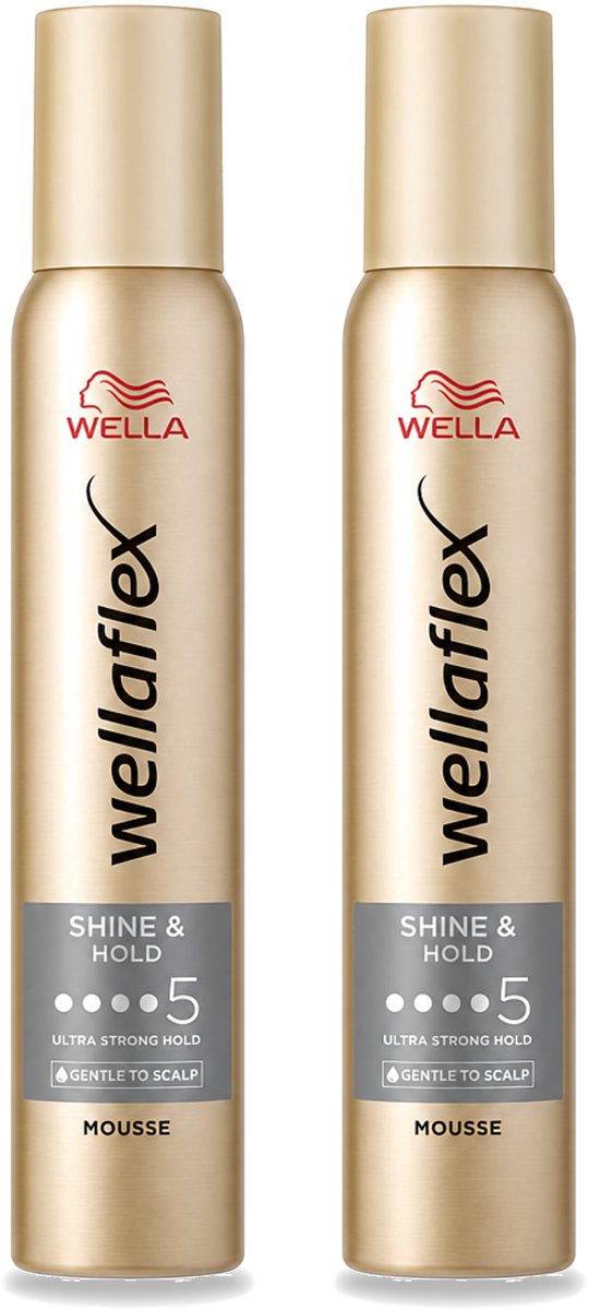 2 x Wella – Flex Shine & Hold – Haarmousse – 200 ml - Voordeelverpakking - 2 stuks