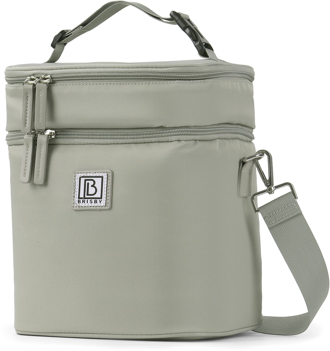 Brisby Kolftas 12 Liter – Koeltas voor Moedermelk & Borstkolf – Kinderwagen Bevestiging – 2 Geïsoleerde Vakken – Inclusief 2 Koelelementen - Sage Green — cadeau in Cadeau-ideeën - foto 6