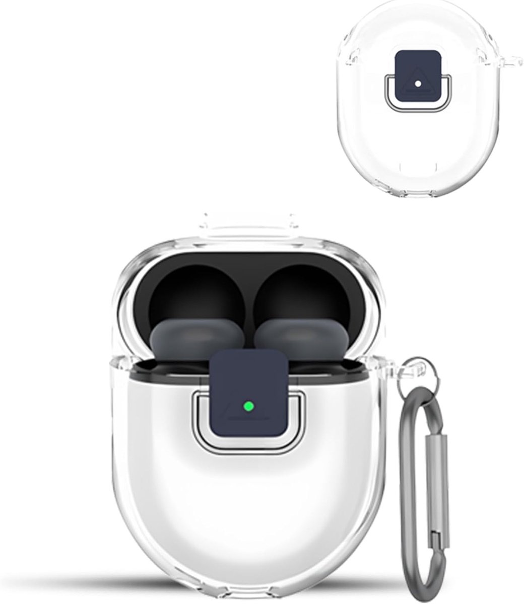Hoes voor Google Pixel Buds Pro 2 Earbuds draadloze hoofdtelefoon, zachte TPU-beschermhoes, huidvriendelijk etui met Runway gesp, volledige bescherming, transparant
