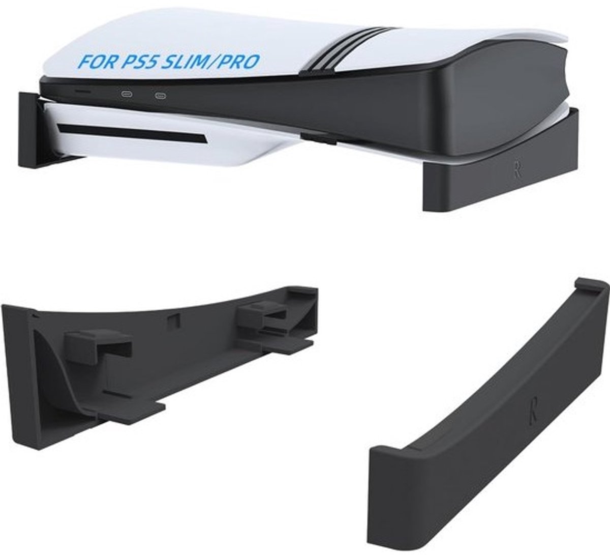 Horizontale standaard voor PS5 Pro - Compatibel met PS5 Pro/Slim Disc & Digital Edition (zwart)