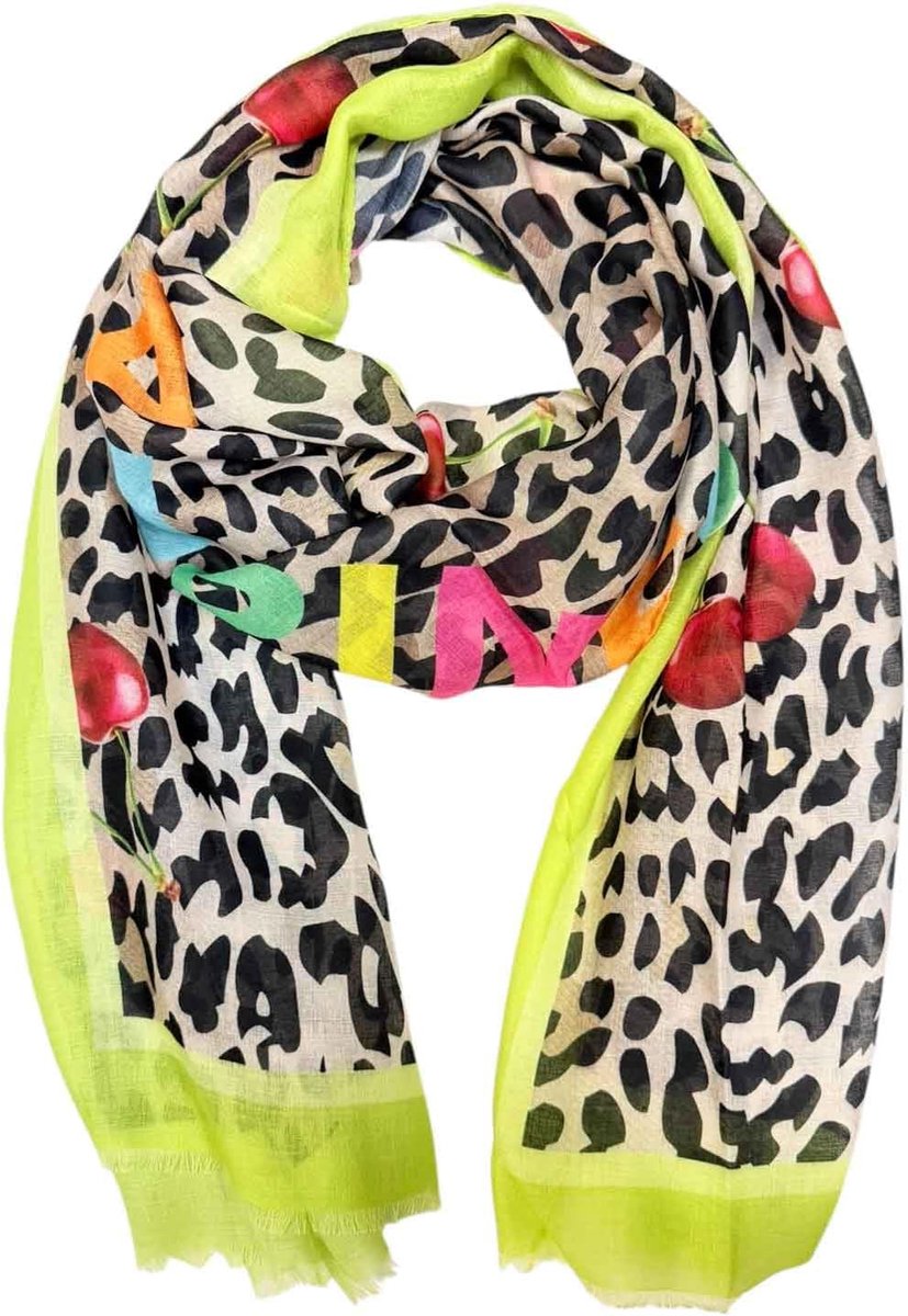 Sjaals Zomer Herfst Halsdoek Overgangssjaal Kleurverloop Stola Doek Zijde Leo Cherry