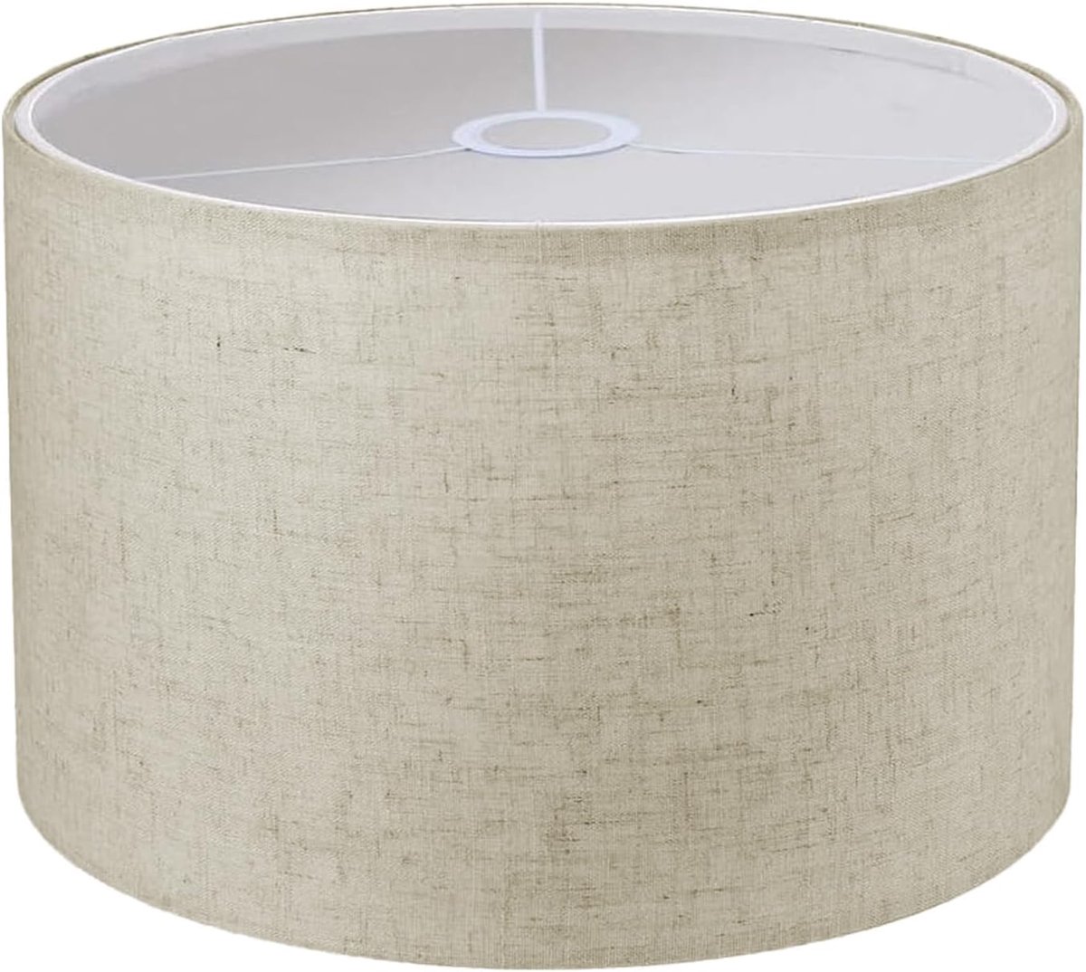 Lampenkap van stof, lampenkap voor tafellamp, Ø 30 cm x 20 cm, lampenkap staande lamp, groot, natuurlijk linnen, lampenkap voor E27-lampen, montage vereist (beige geel)
